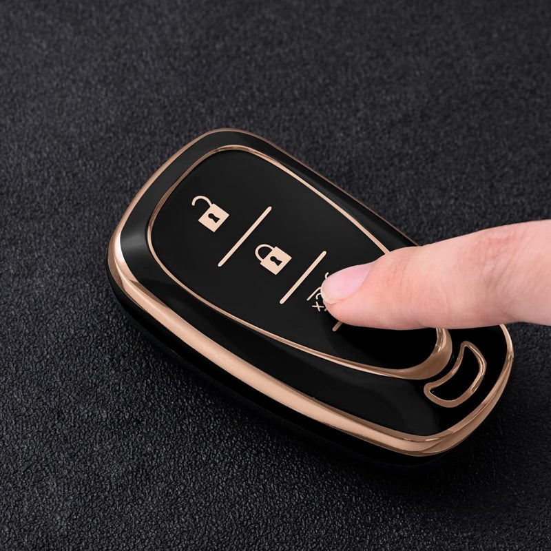 ELOHEI for Chevy Key Fob Cover Case TPU Protector Holder for Chevrolet 2020 2019 2018 2017 2016 Chevy Malibu Camaro Cruze Traverse Trailblazer Spark Equinox Sonic Volt Bolt(Fits 4 Buttons) - Image 2